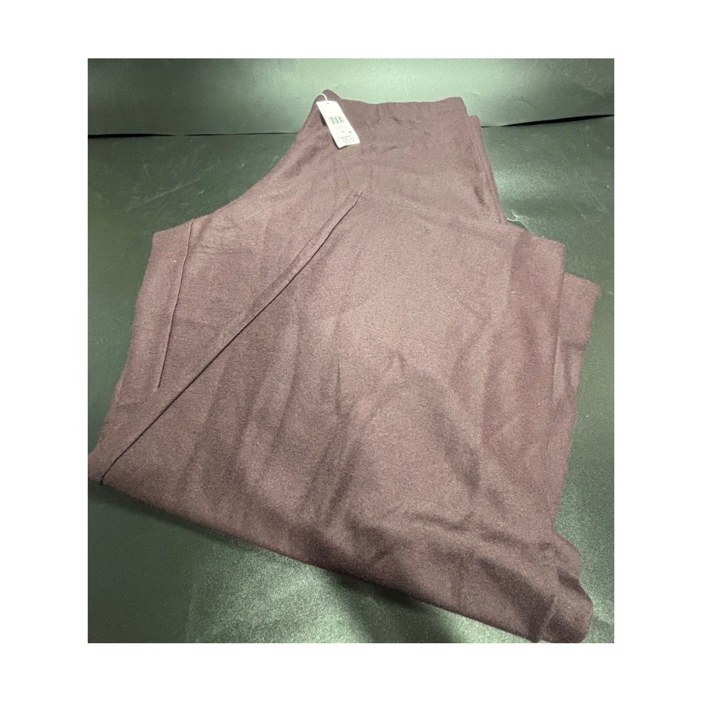 Eileen Fisher Women's 3X Casis Purple 100% Wool Straight Leg F/L Pants NWT